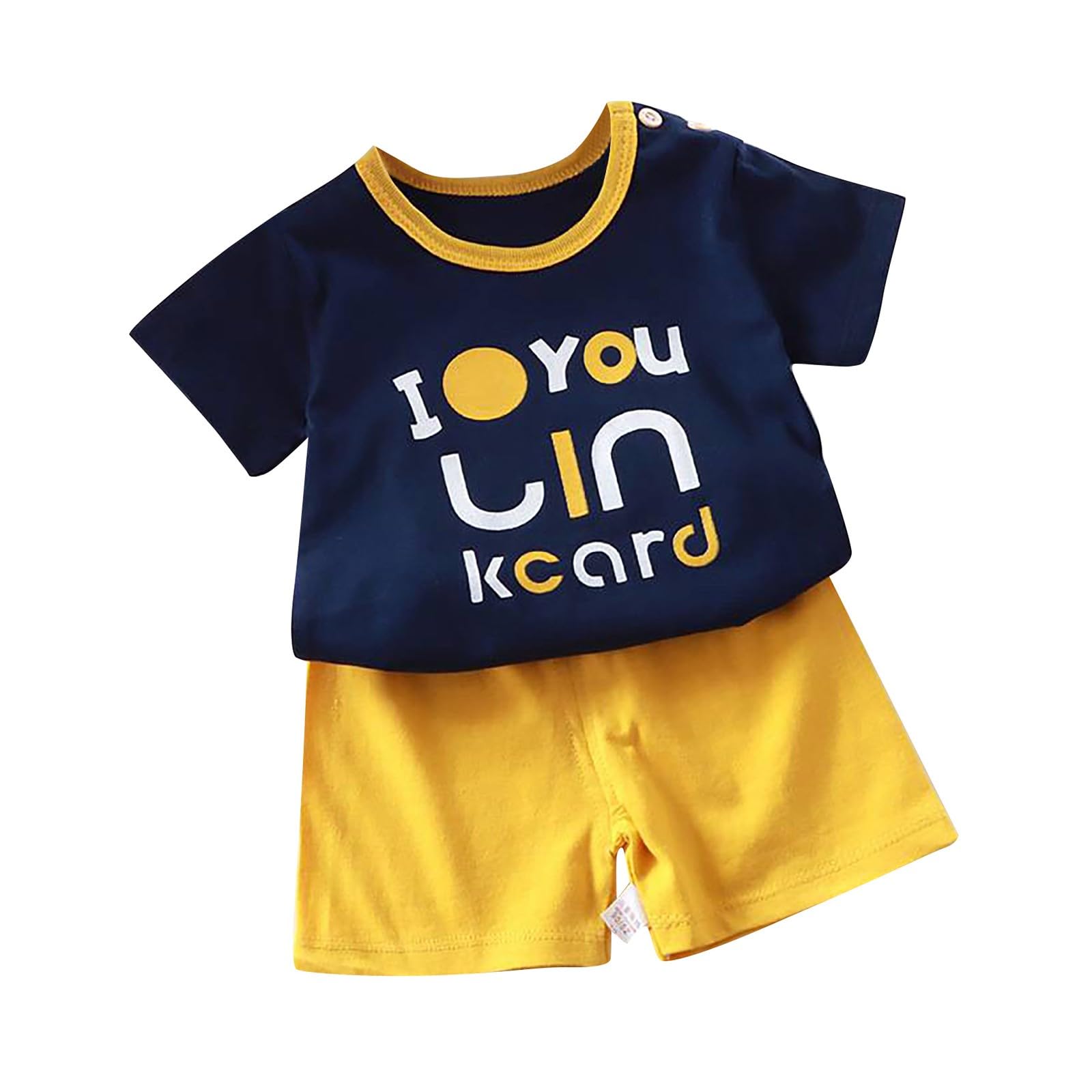 Conjunto de 2 piezas para bebé y niño, de verano, manga corta, con estampado de animales y pantalones cortos a rayas, con cintura elástica, ropa casual y cómoda para niños — view 8