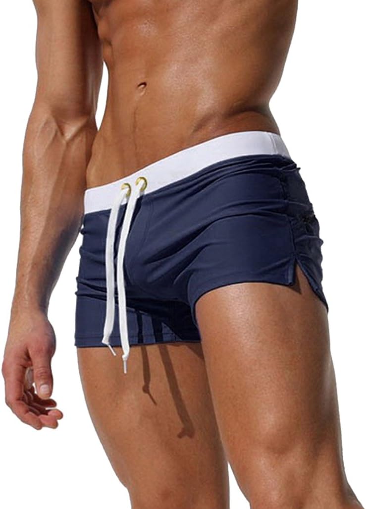 TONLEN Mens Swimwear Short Swim Trunks with Zipper Pocket