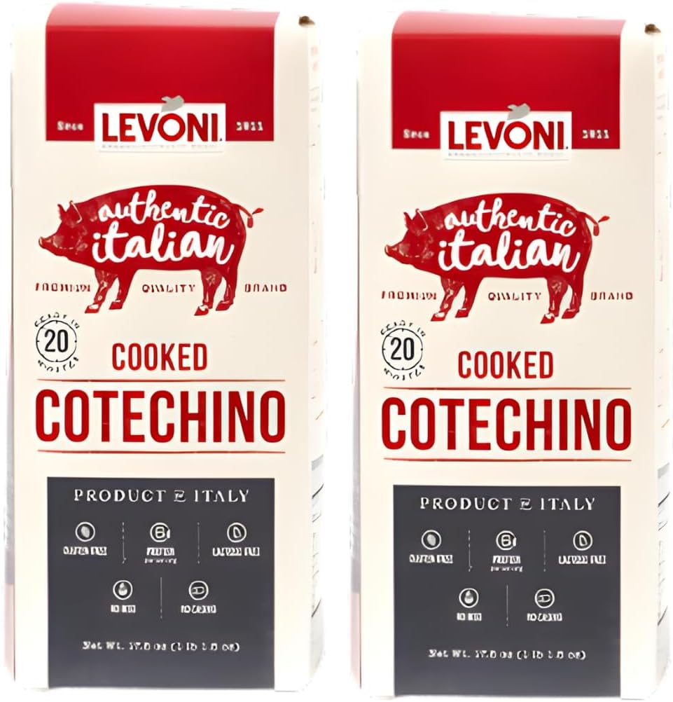 Levoni cotechino cotto PGI Modena cooked pork sausage, Pork sausage, Italian pork sausage, Organic pork sausage, pork breakfast sausage, Flavour in every bite, PGI Modena Cooked Pork sausage - 17.5 oz