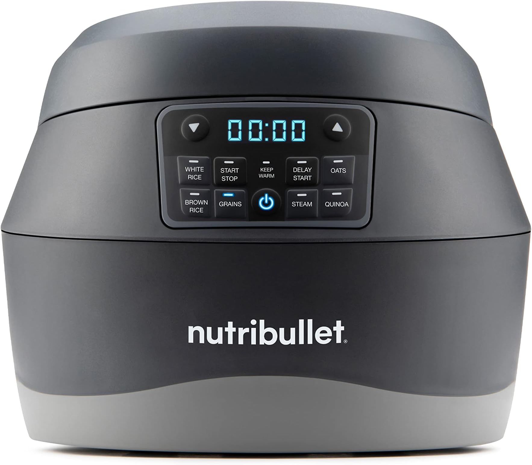 Nutribullet EveryGrain 10 Cup Pre Programmed Rice Cooker Non Stick Removable Cooking Bowl Multiple Grain, Black, 01806