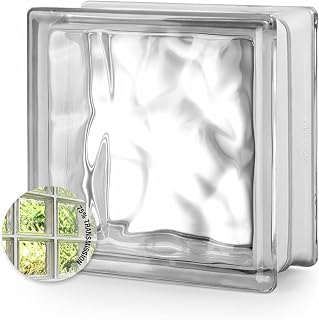 Seves Glass Block | 8x8x3 Nubio | Classic Wave Pattern | Moderate Privacy with High Light Transmission