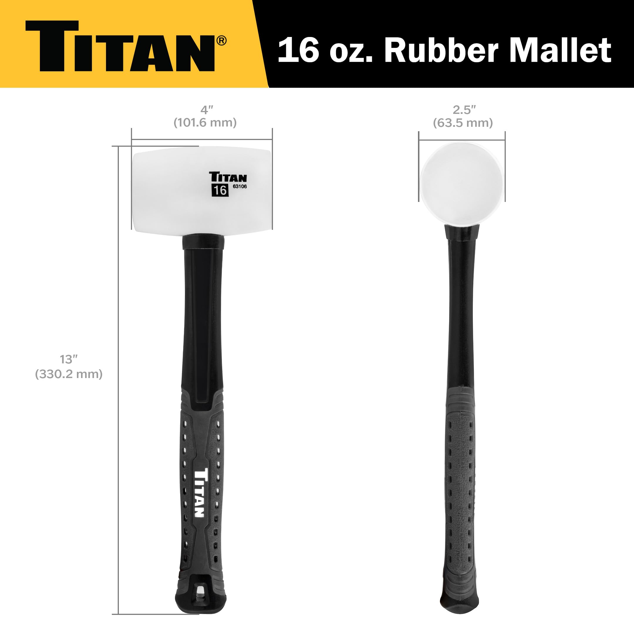 Titan 63106 - Martello in gomma bianca, 453,6 g