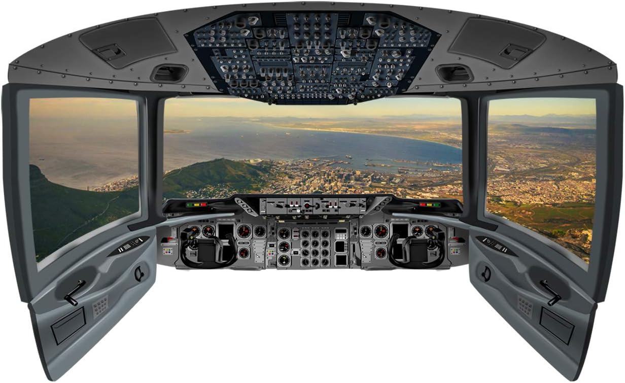 VWAQ Beach Window Wall Sticker | Airplane Pilot Cockpit Wall Decal - CP13 (24" H X 40" W)