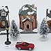 Lighting up DIY Christmas Doll Figurine Tiny Resin House Village (House Village Building Set of 4)
