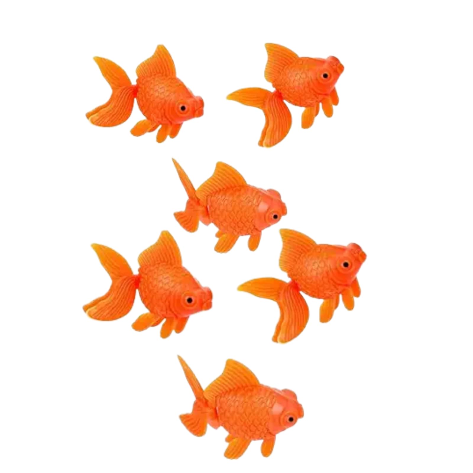 Txuolin Orange 6Pcs Fake Floating Fishes Plastic Fake Goldfish Artificial Aquarium Fishes Colorful Realistic Artificial Moving Fish Ornament Decorations