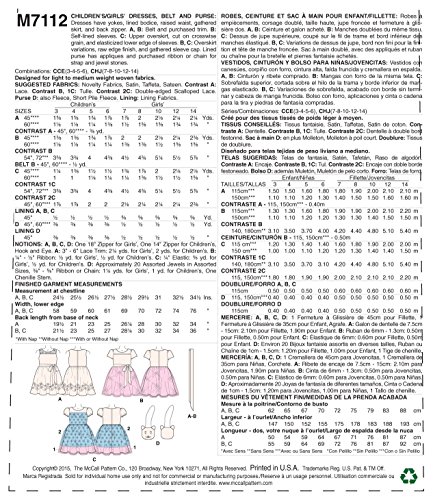 Mccall's M7112-Chj Children's/Girls' Dresses, Belt, Size Chj (7-8-10-12-14) #TOP6