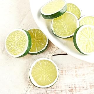 Factory Direct Craft Group of 16 Artificial Lime Slices Fake Lime Slices for Fruit Displays Wreath Decoration and Arrangements