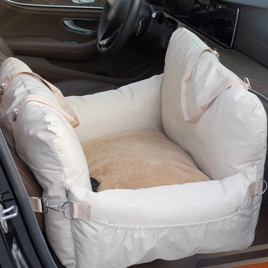 Amazon.co.jp: [JUI3N] ベージュ ドライブベッド 60*50*43cm 犬 車