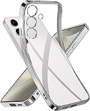 Niphabe Coque de Protection pour Samsung Galaxy S24 5G, Never Yellow, Ultra Fine, Transparente, en Silicone Souple, résistante aux Chocs, Compatible avec Samsung Galaxy S24 6,2 Pouces, Argent