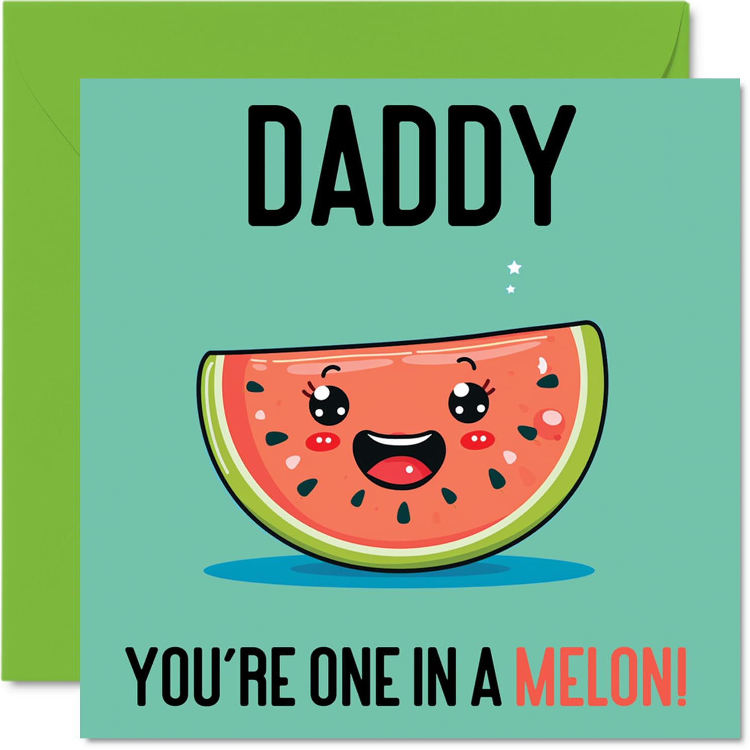 Birthday Cards for Daddy In A Melon - Funny Happy Birthday Card for Daddy from Son Daughter, Father's Day Card Father, 145mm Joke Greeting Cards Men Him