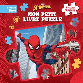 Hardcover SPIDER-MAN - Mon Petit Livre Puzzle - 5 puzzles 9 pièces - Marvel [French] Book