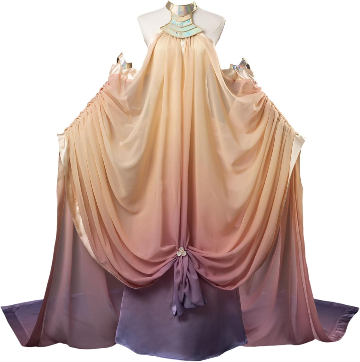 CosFantasy Women's Cosplay Costume Dress Gown Gradient Chiffon Satin Dress Halloween Outfit