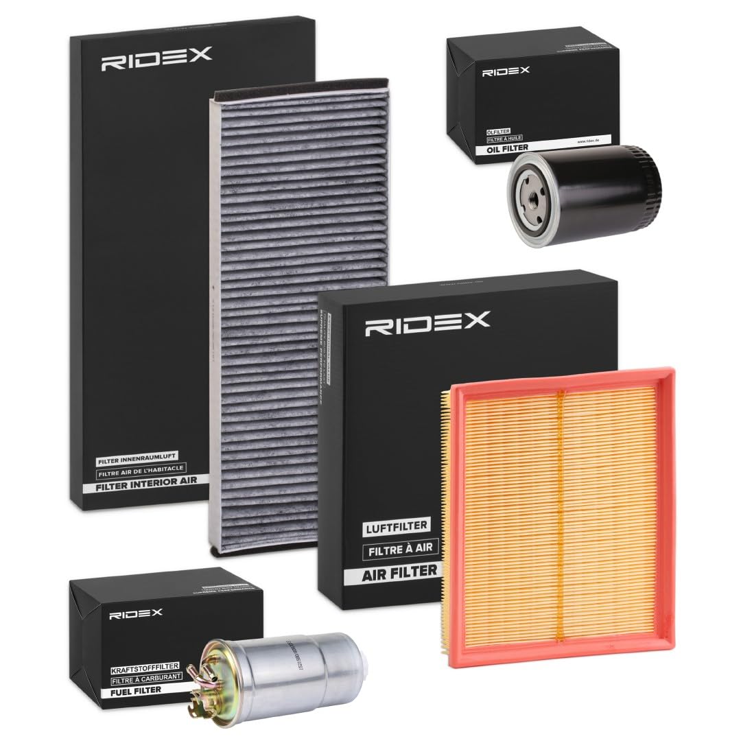 RIDEX 4055F27814 Kit de filtros con filtro de aire sin tornillo purga aceite Compatible con AUDI A4 B5 Sedán 8D2