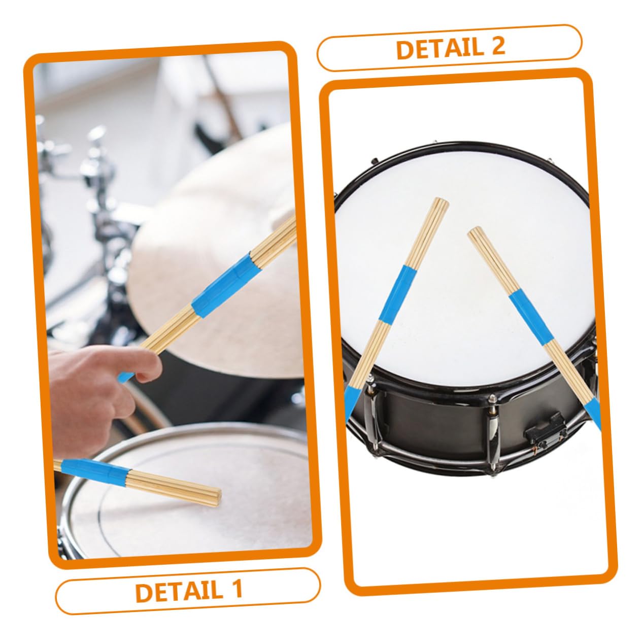 TOYANDONA 3 Pares Para Instrumentos De Percusión Mazos De Baqueta De Instrumento De Percusión De Baquetas Kit De Batería Instrumento Musical Bambú