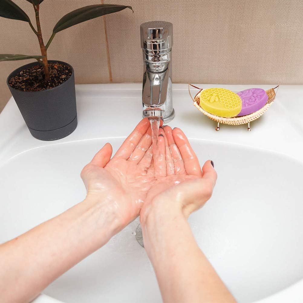 Pendolr 3 Pack 6 Cavities Silicone Soap Molds - 3D Bee Honeycomb Molds Flexible Baking, Ice Cube Tray, Easy Release