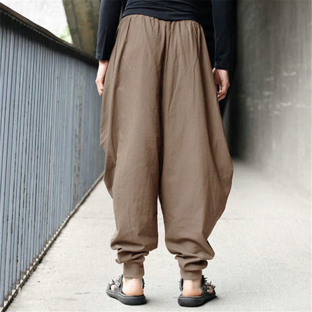 Medieval Men Cosplay Trousers Loose Traditional for Men Hakama Costume