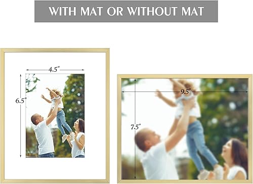 Vista 65 de Golden State Art - Marcos de fotos de metal de 8 x 10 pulgadas con paspartú para fotos de 5 x 7 - Juego de 4 portarretratos de aluminio de 8 x 10