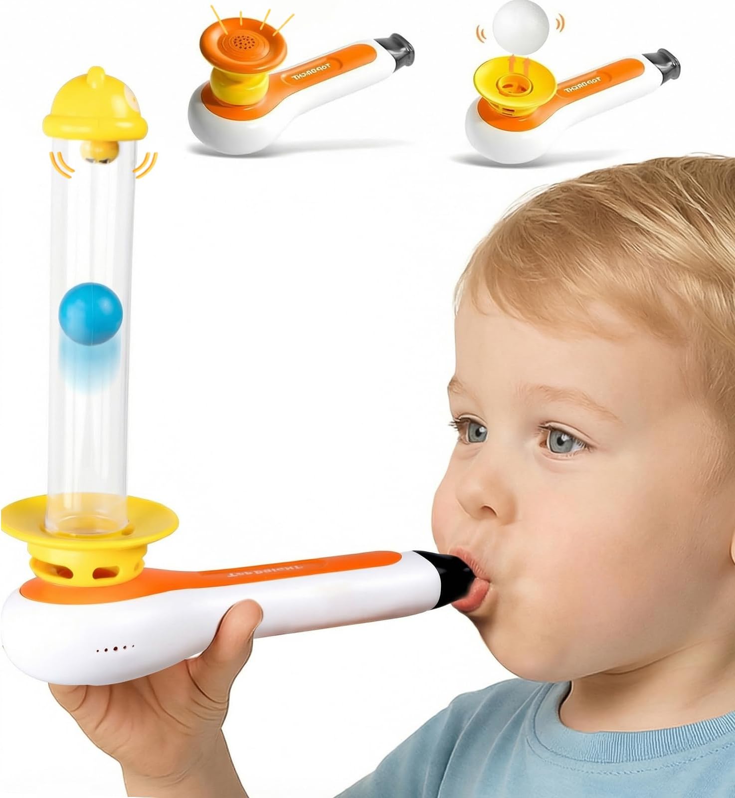 TOP BRIGHT 3-in-1 Sensory Toys for Toddlers 3-5 with Whistle & Ball Blowing