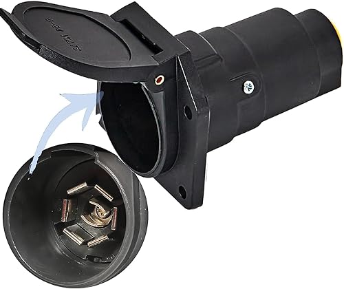 Miniatura 8 de MECMO Conector de arnés de cableado de remolque de hoja de 7 pines, extremo hembra lateral del vehículo de camión, enchufe de remolque de 7 vías,