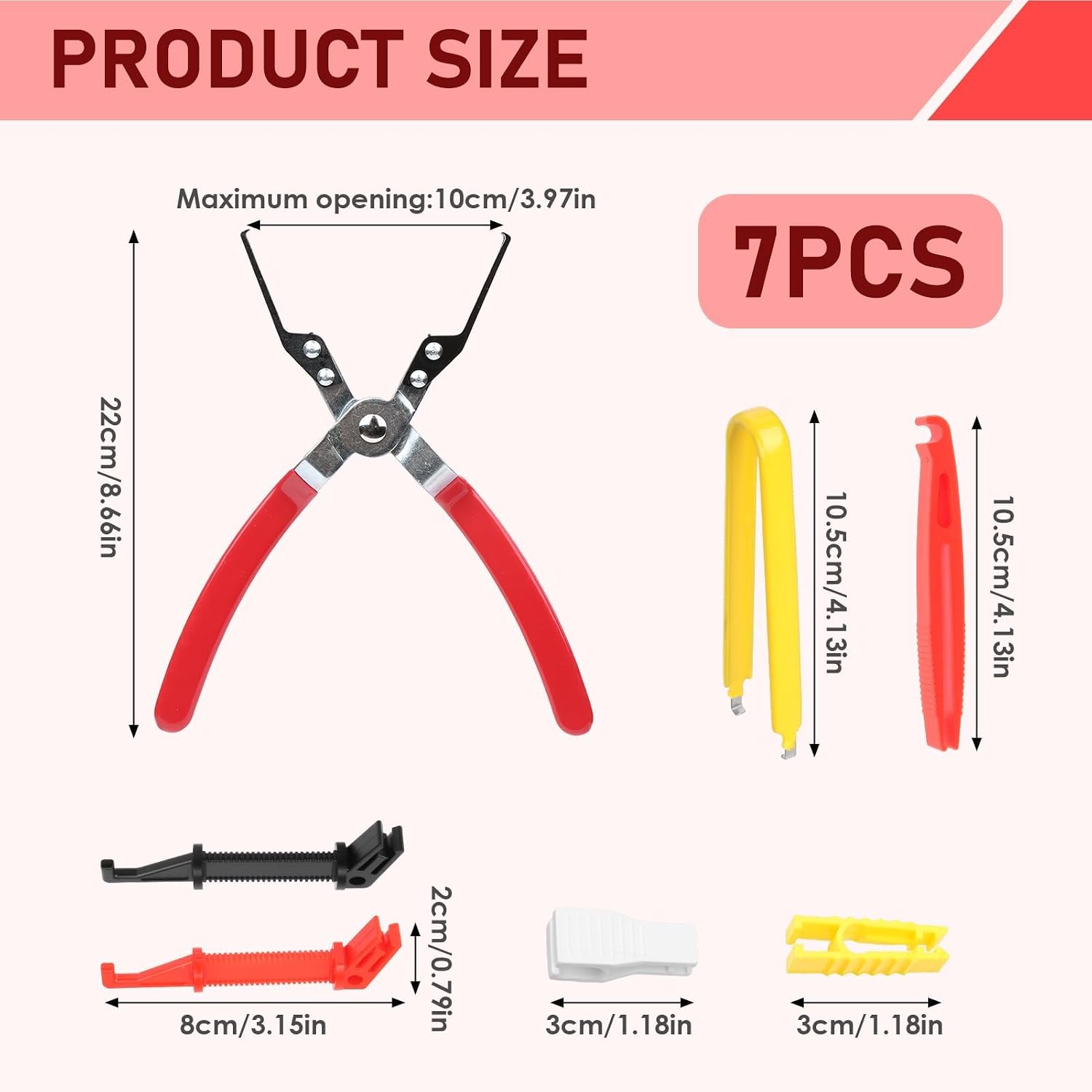 7PCS Fuse Puller Pliers Set, Automotive Fuse Removal Tool, Relay Puller Pliers for Car Vehicle Battery Terminal & Wiper Removal, Car Electrical Fuse Remover Tool Kit
