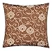 Bullahshah Qualité impression floral tissé coton 18 po. X 18 po housse de coussin pour canapé lit (Brun chocolat)