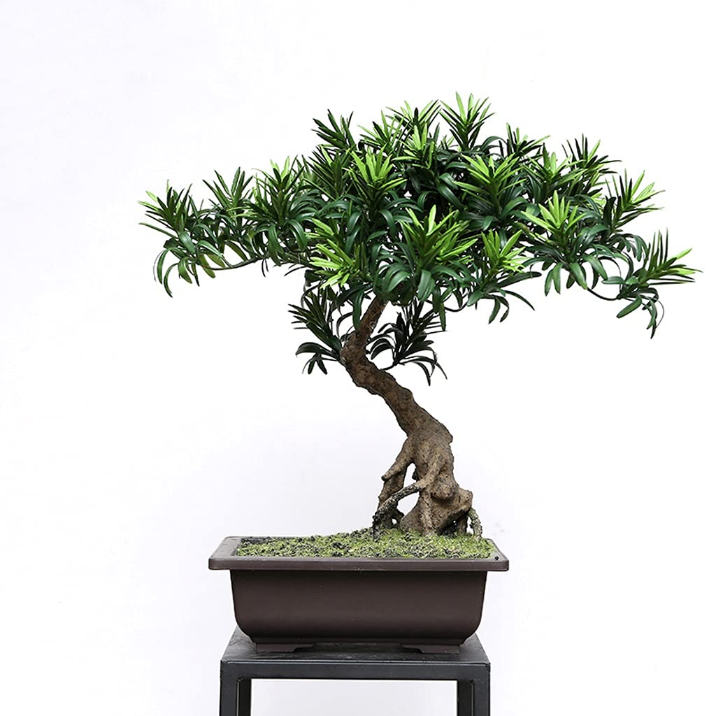 MYUYEE Artificial Plant Potted Plant Simulation Welcome Pine Living Room Small Bonsai Fake Pine Tree Study Desk Decoration