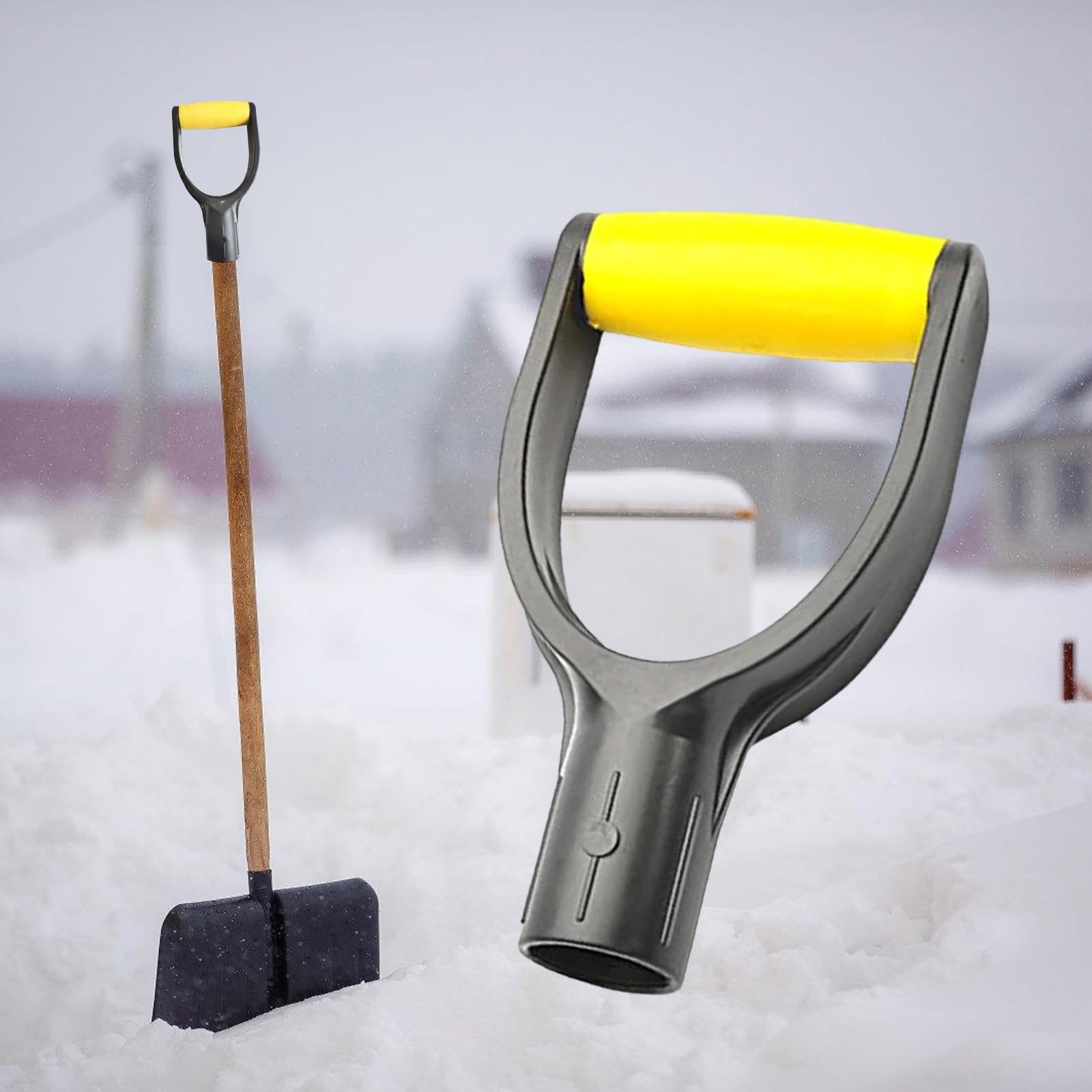 CHENZILIN PVC Shovel Handle Replacement with Ergonomic Design Heavy Duty Handle for Comfort & Stability for Snow & Garden Tool