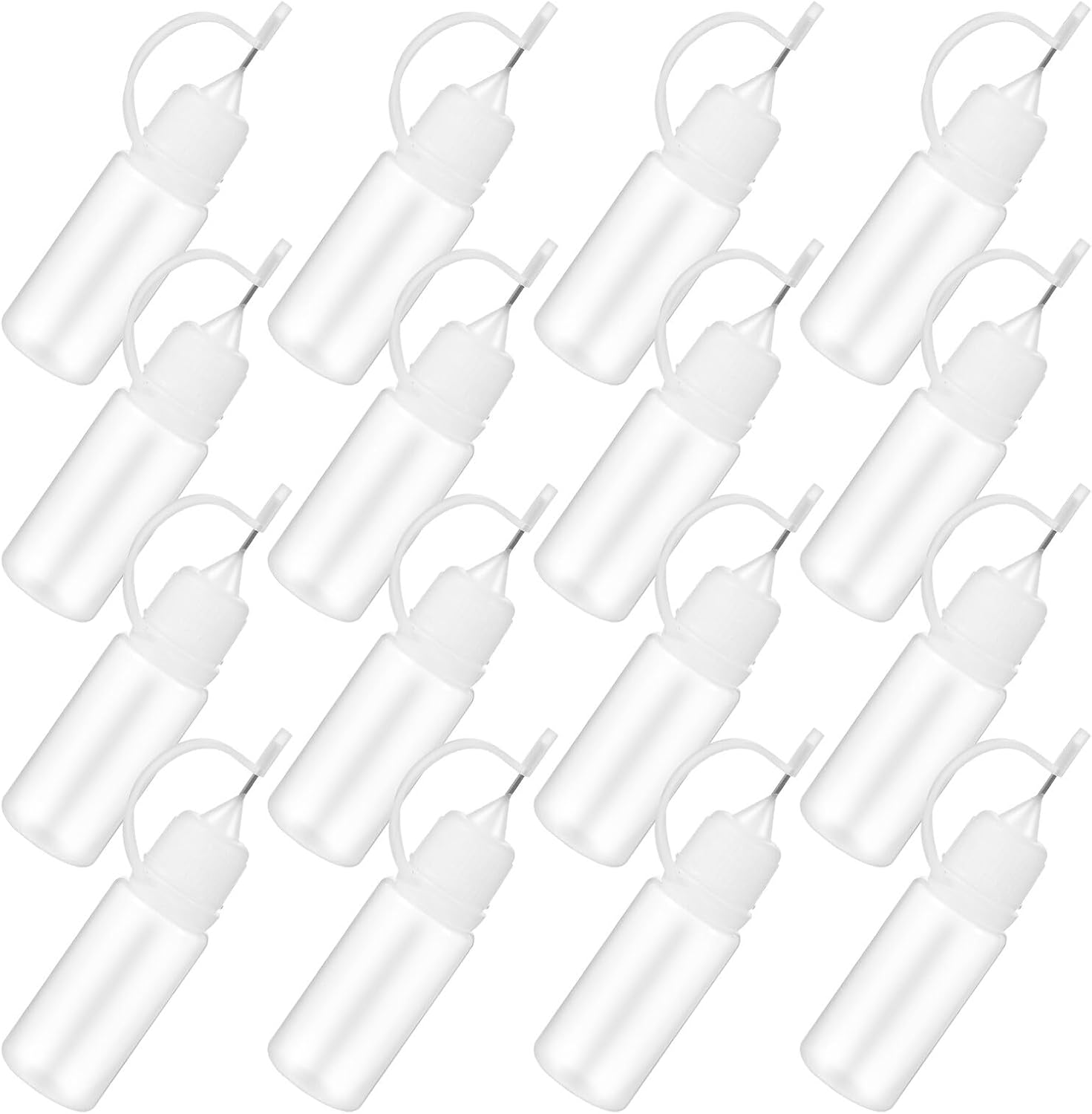25pcs 10ml Precision Needle Tip Applicator Bottles, Plastic Squeeze Bottles with Fine Nozzle for Glue, Paint, Moisturizing Liquid Dispensing, for Crafts, Lab, and Office Use