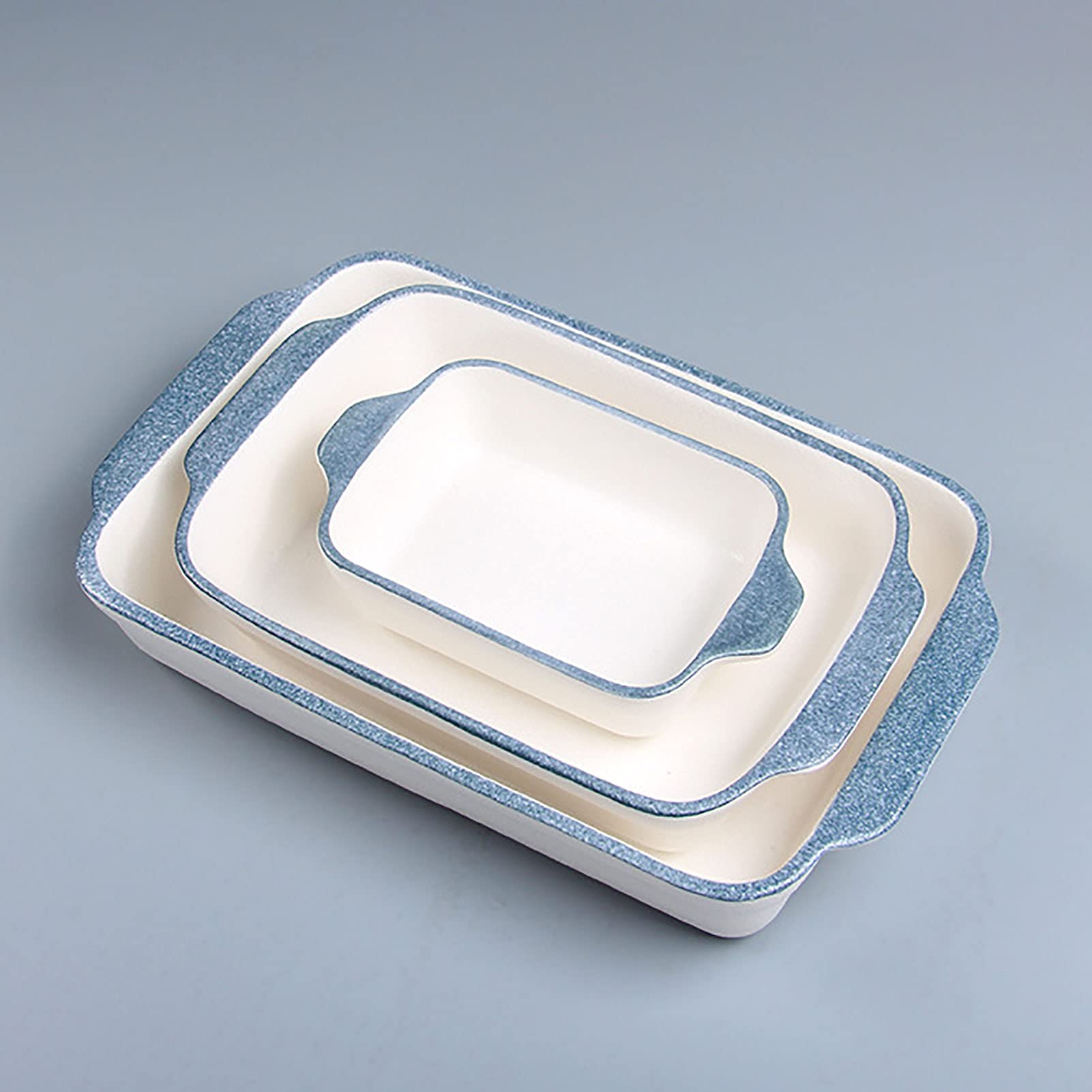 Prostokątne naczynia do pieczenia, duże, głębokie, ceramiczne patelnie do lasagne, bezpieczne w piekarniku, do gotowania, pieczenia, serwowania