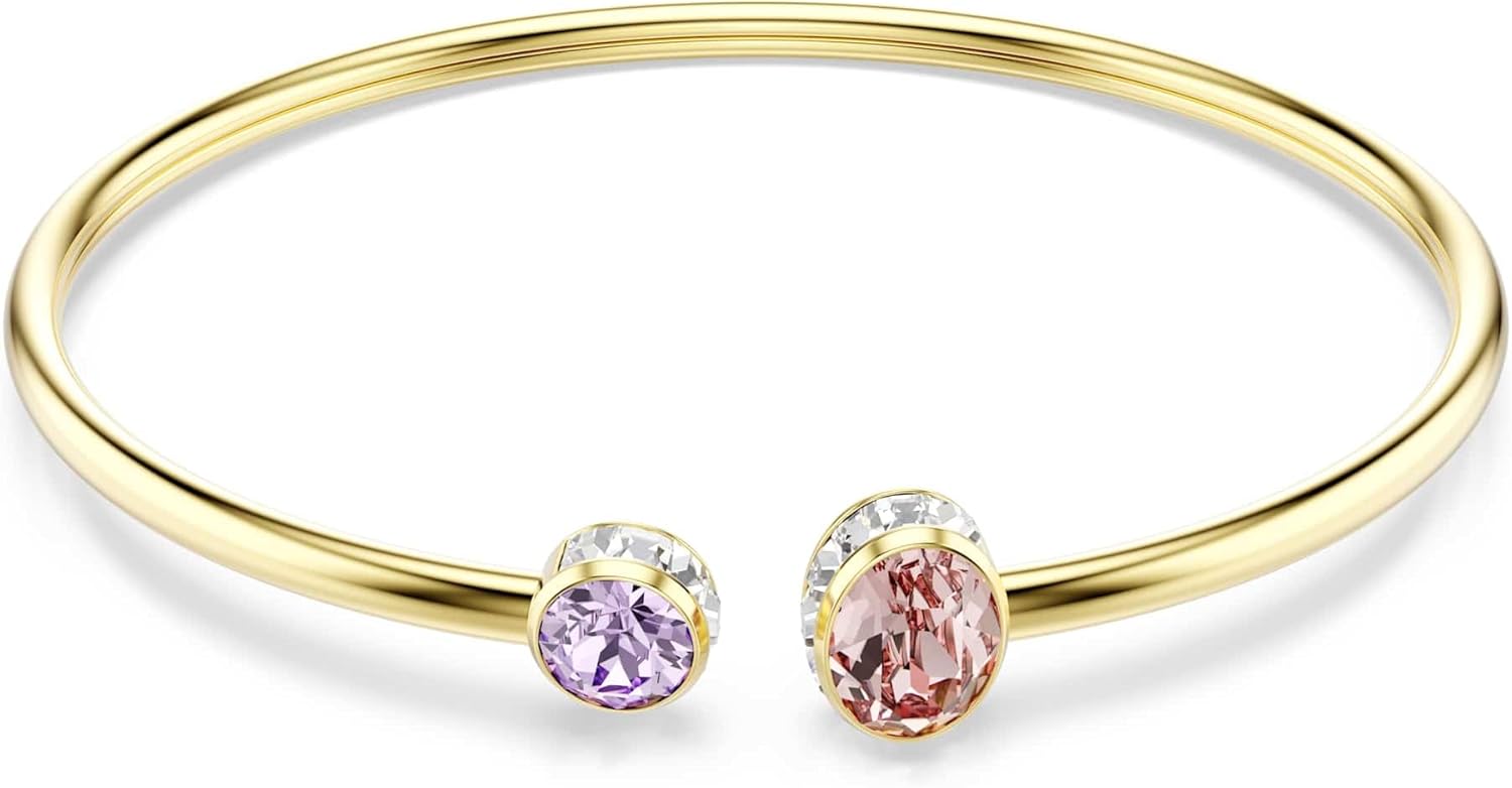 Swarovski Chroma bangle, Mixed cuts, Multicolored, Gold-tSwarovski One plated
