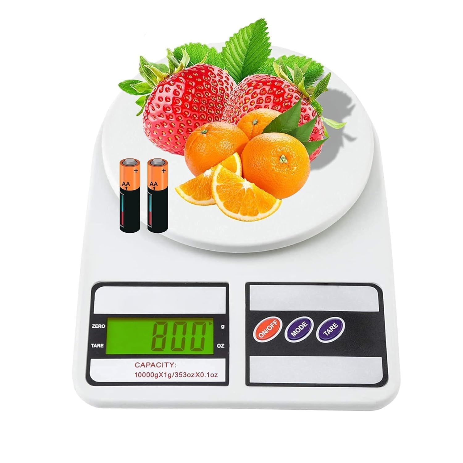 Digital Kitchen Scale with LCD Display, 10kg/353oz Capacity, Battery Powered Food Weighing Machine for Home Cooking, Baking, Diet Measurement-image-23