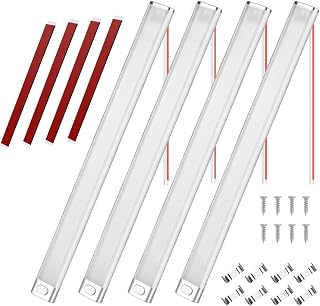 URAQT LED Interior Light Bar, 4Pcs 12V 40Cm 168LED Interior Light Bar with On/Off Switch, 2000LM White Strap Lamp for Car/Truck/Camper/Boat/Van