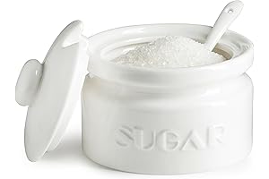 Ceramic Sugar Bowl with Lid and Spoon