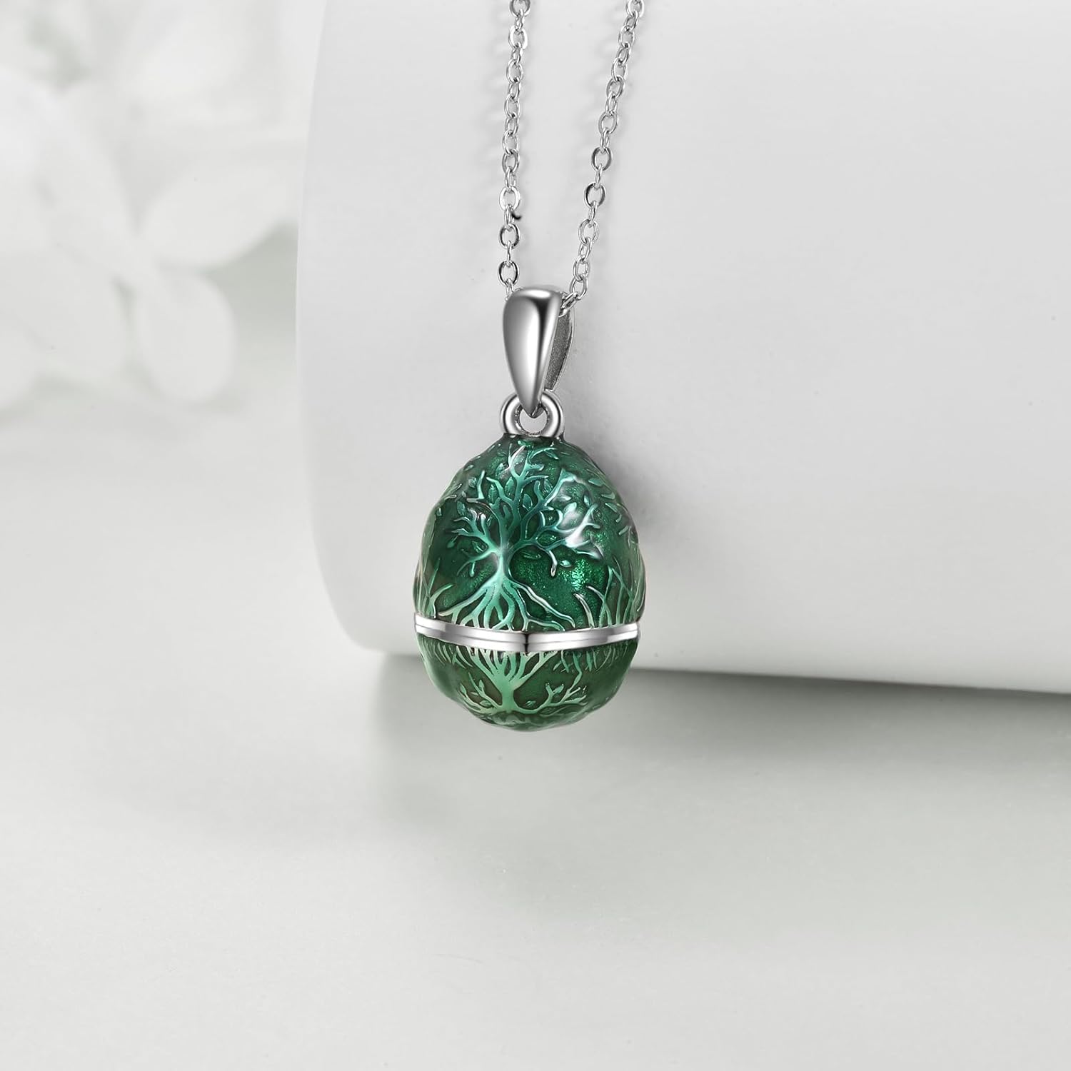 AXELUNA Fox Necklace Sterling Silver Easter Egg Necklace Fox Pendant Animal Jewelry Gifts for Women Girls Birthday Graduation Gift - Image 4