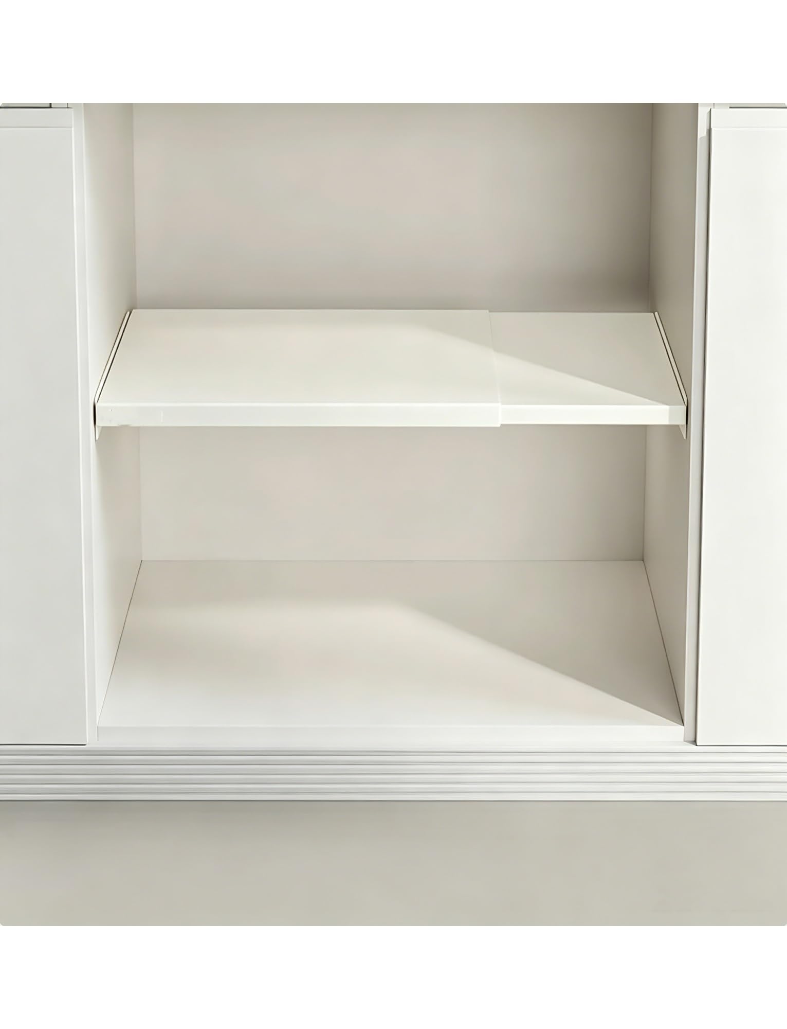 Organizer espandibile per armadietto, impilabile per cucina, design senza fori, larghezza regolabile da 11,8 a 50 cm, profondità 42,9 cm, facile installazione