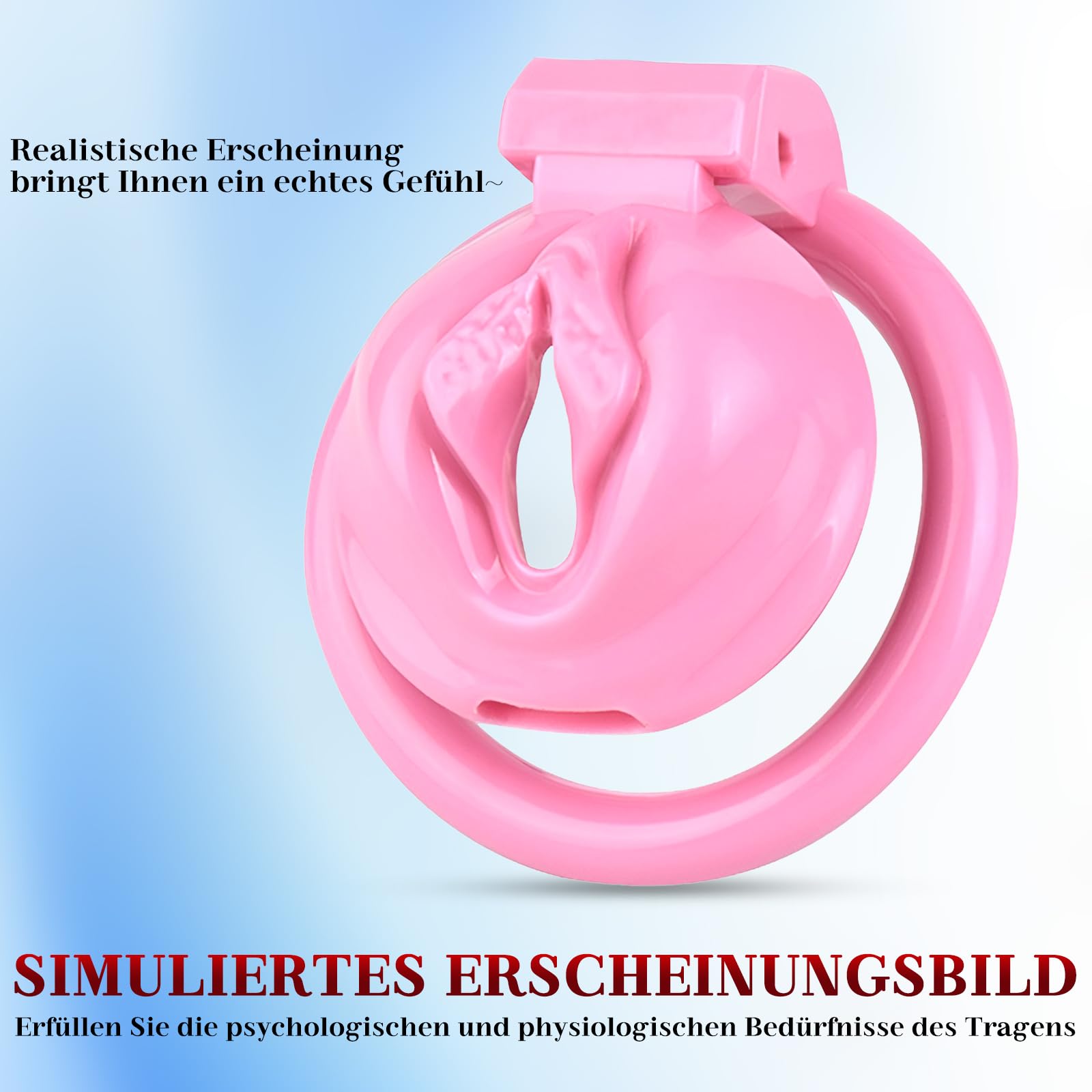 BDSMAGE Sissy Gabbie per Pene, Forma delle labbra chastity cage, gabbia castità per uomo, gabbia di castità con 4 cock rings, cock cage per Prevenire L'erezione (S)