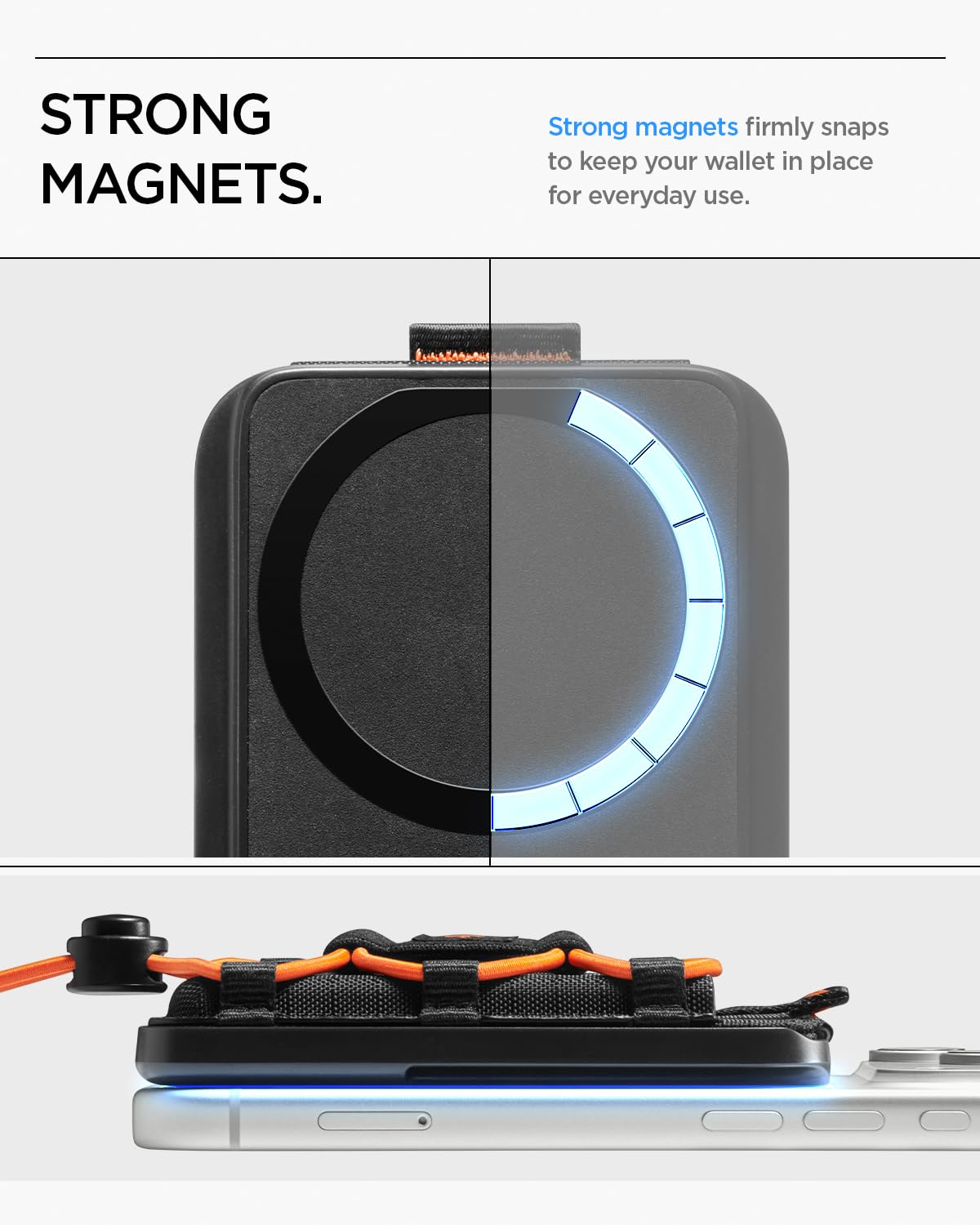 Spigen Cartera MagSafe Tiefit MagFit Cartera Magnética 3 Tarjetas Funda Diseñada para MagSafe Compatible con los Modelos iPhone 17/16/15/14/13/12 Series, Accesorios MagSafe - Negro
