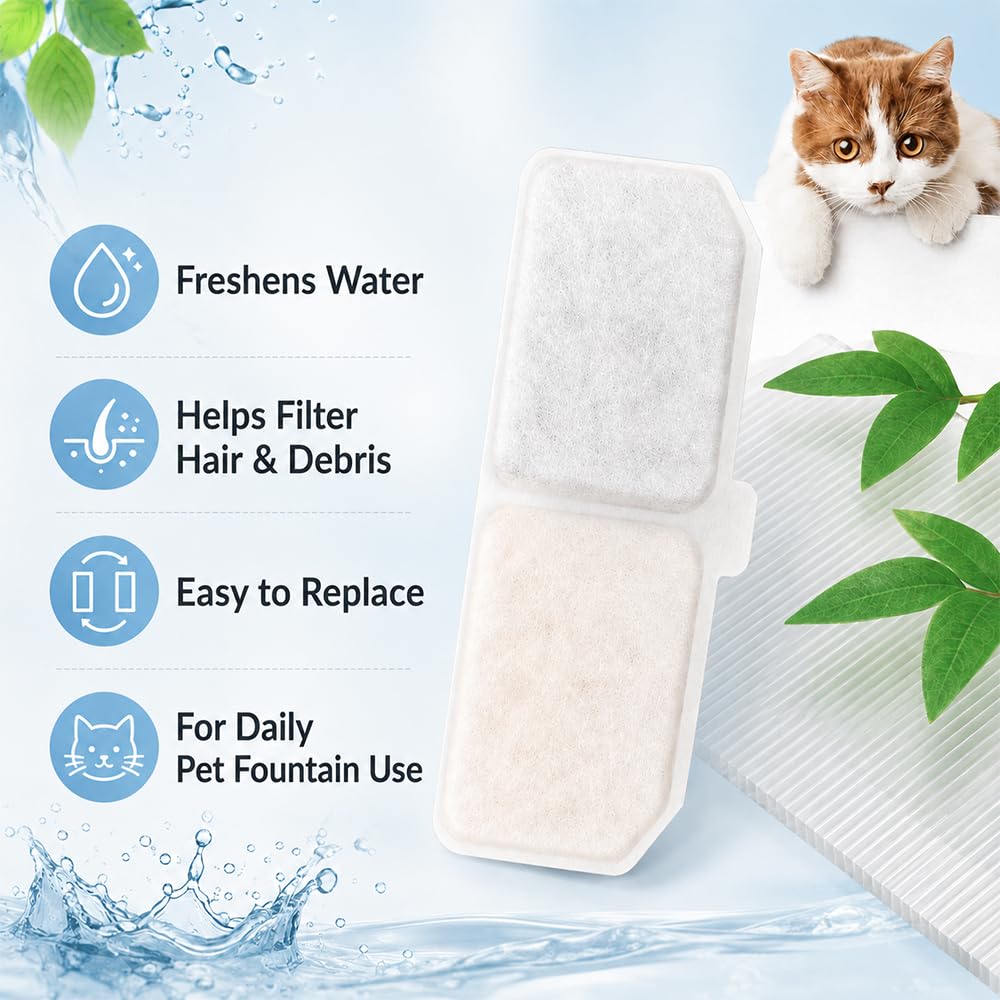 24 Stück Trinkbrunnen Filter Ersatz für PETKIT Eversweet 2S Katzenbrunnen Filter Hundetränke Aktivkohlefilter Kartusche