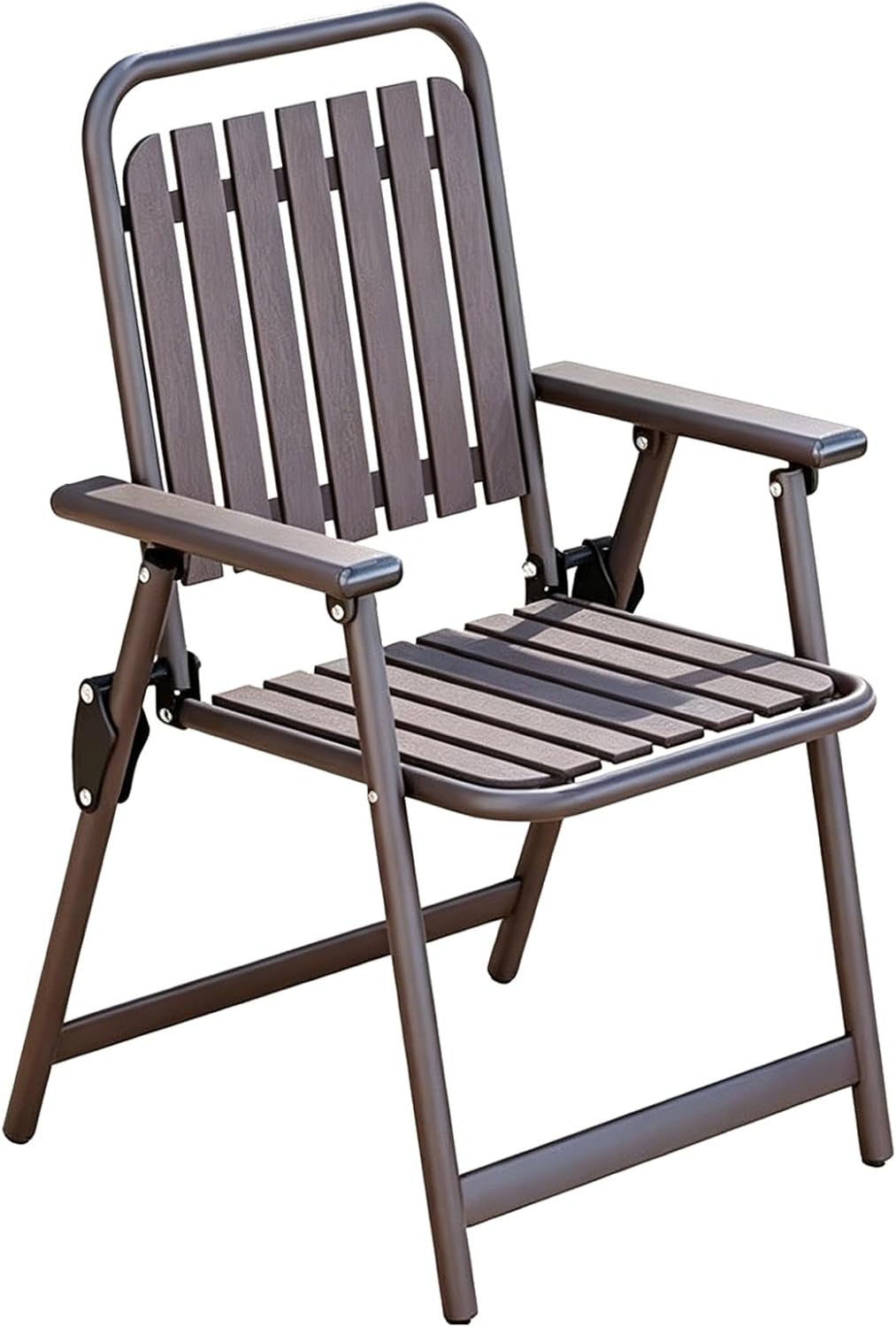 1 Pcs Folding Chair, Plastic Chair with Backrest, Waterproof Folding Stool, Ideal for Home Use, Street Vending, Training, and Office(Browns)