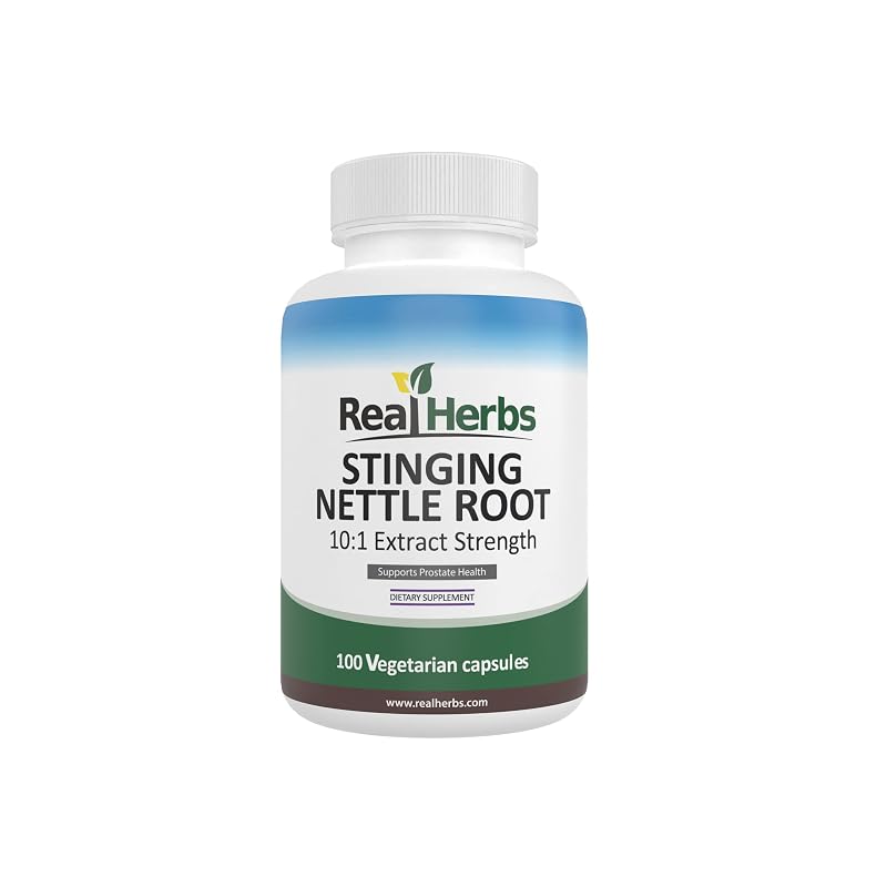Real Herbs Suplemento Fitoterápico de Extrato de Raiz de Urtiga 750 mg, Extrato 10:1, 100 cápsulas