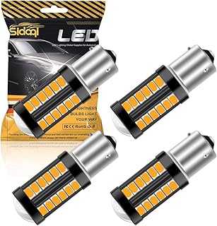 Sidaqi 1156 BAU15S PY21W 7507 1056 5009 Ampoules LED 5630 33SMD Jaune 900LM Remplacer pour Clignotants Avant et Arrière 12-30V 3,6W (pack de 4)