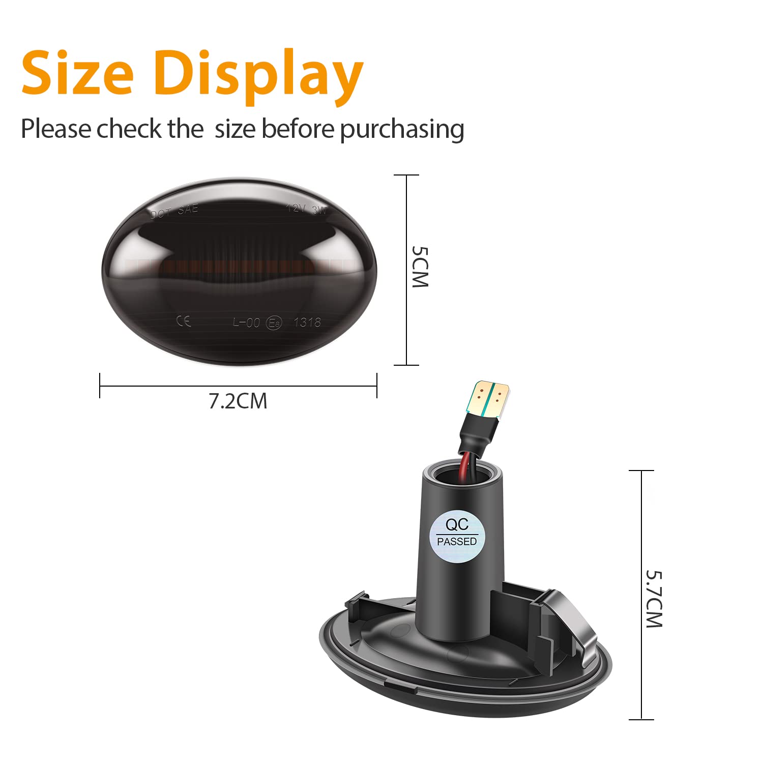 TECTICO LED Clignotant Dynamique Latéral SMD Ambre Jaune Brillant Canbus 12V Feux de Fumée de Voiture Compatible avec BMW Mini Cooper R56 R57 R58 R59, 2 Lampes