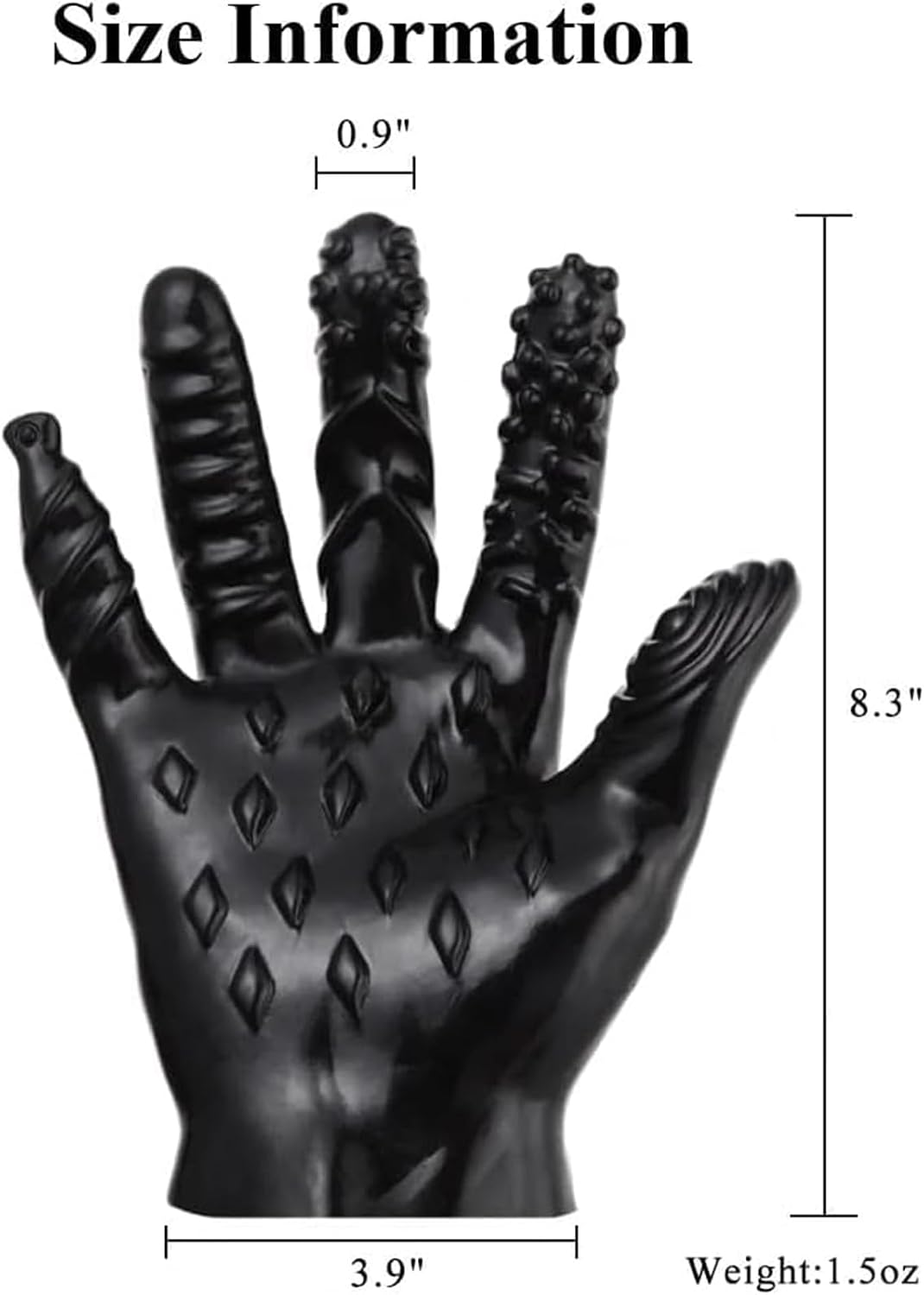 Massage Gloves Female Sex Toys for Couples - Finger Lesbian Fisting Dildo BDSM Toys - Infatuation Magic Hand Anal Plug - G-spot Vagina Stimulator Thrusting Orgasm Tease (Black)