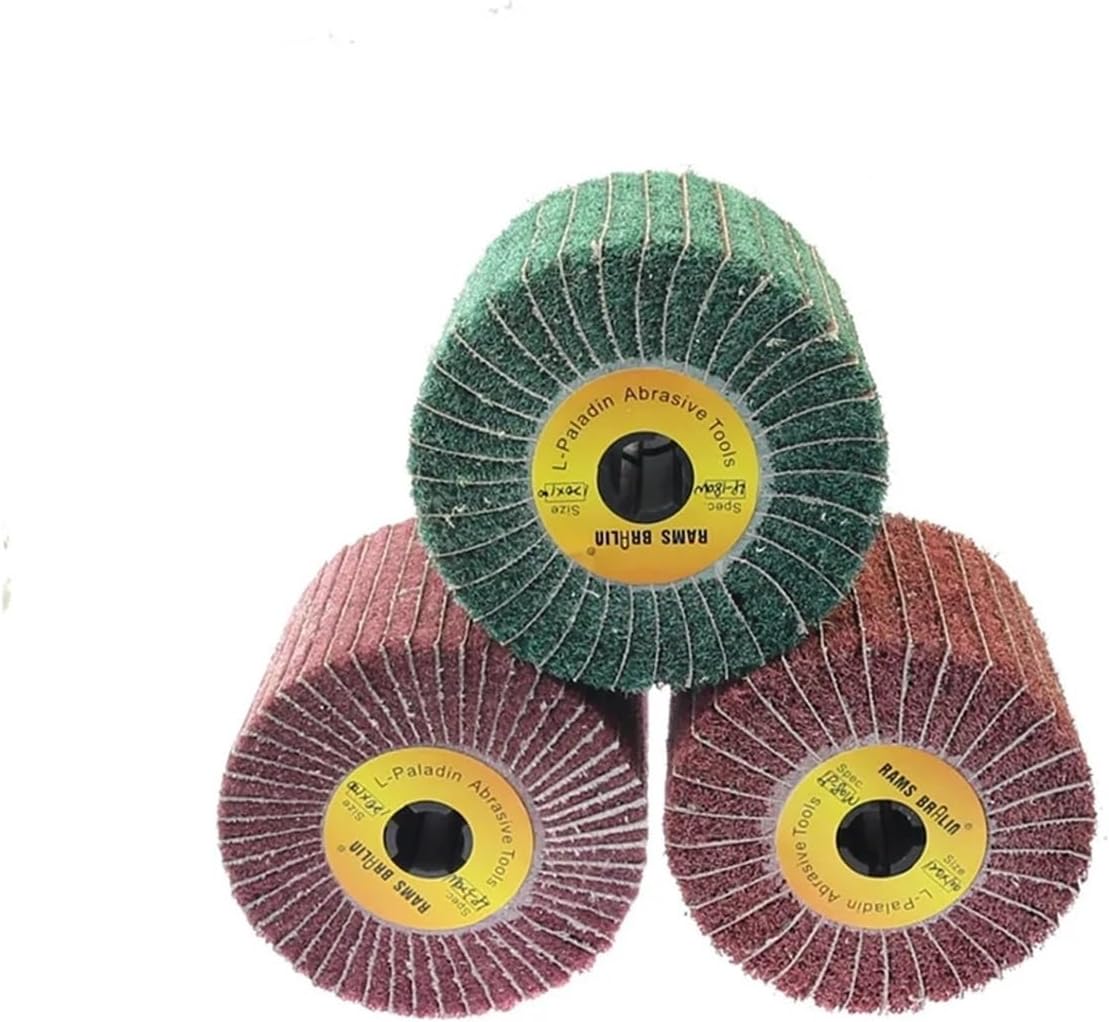 1 Piece 120 * 100 * 19mm Non-Woven Satin Mop Wheel Polishing Striping Wheel for Stainless Steel(US Adapter)