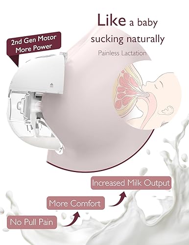 Miniatura 3 de Momcozy M5 - Extractor de leche portátil de manos libres, cómoda brida con doble sellado, 3 modos y 9 niveles de succión, bomba eléctrica portátil,