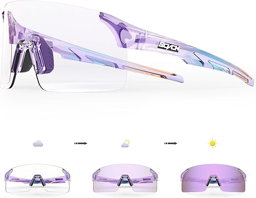 SCVCN Gafas de sol de ciclismo fotocromáticas sin marco para hombres y mujeres, ideales para béisbol, bicicleta, golf, correr