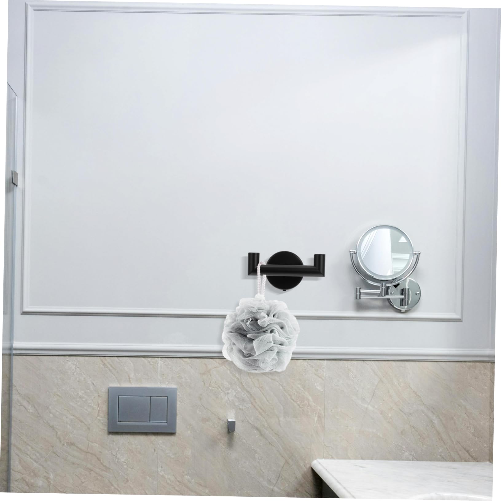 Holibanna 2piezas Ganchos Dobles Toalla Acero Inoxidable Ahorran Espacio Fácil Instalar Ducha Baño