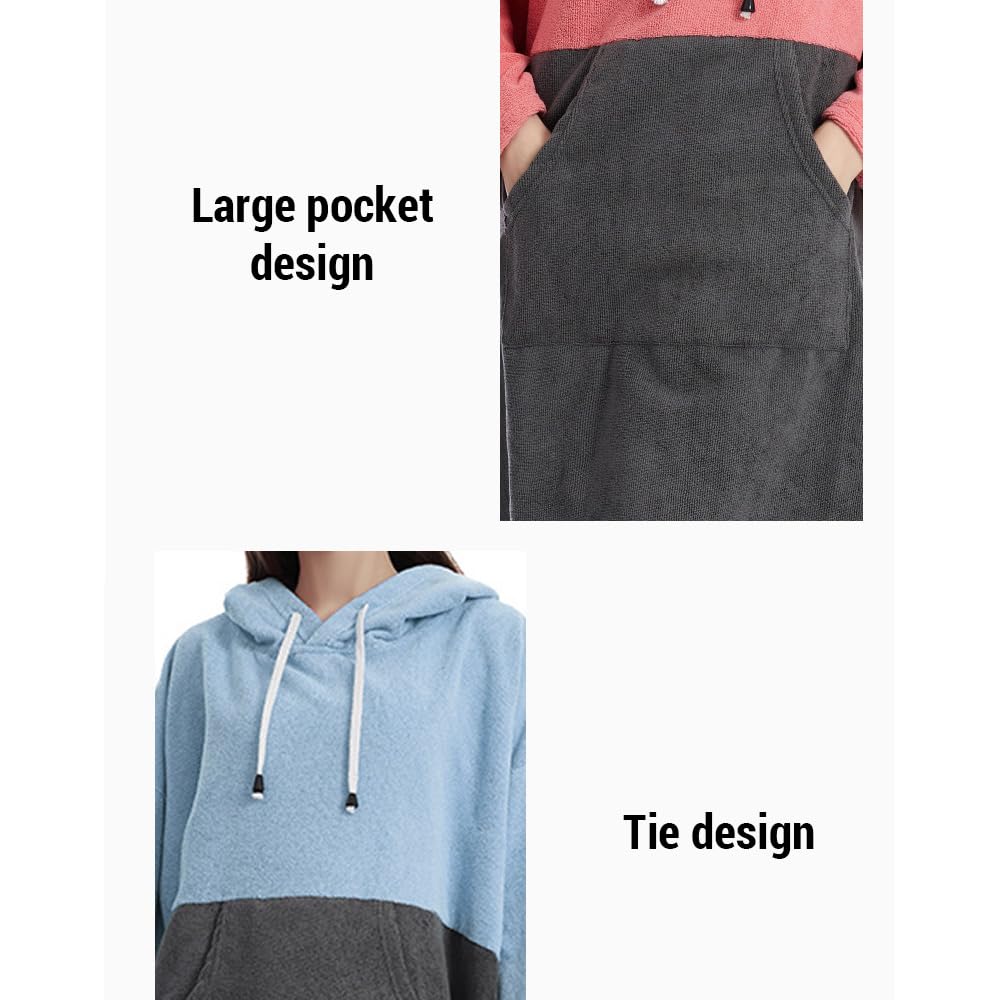 Asciugamani da bagno ad asciugatura rapida per piscina, accappatoio ad asciugatura rapida, poncho surf immersioni con cappuccio, mantello da spiaggia, antivento, caldo, adatto per uomini e donne