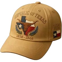 Republic of Texas Vintage Baseball Cap, Embroidered Texas Pride Hats for Heritage Enthusiasts 1836-1845 Dad Hat