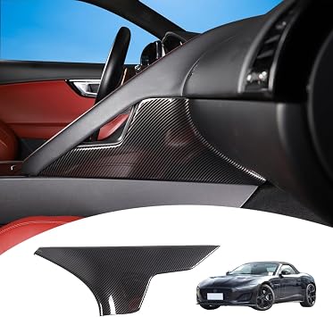 Car Center Control Side Cover Trim for Jaguar F-Type 2013-2026 Auto Passenger Side Protects Knees Dcorative Panel Interior Accessories Carbon Fiber